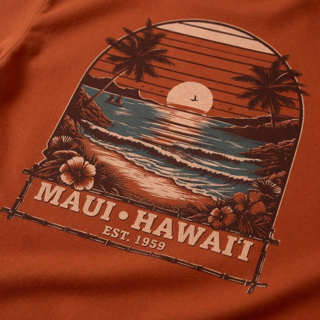Beach Sunset - Vintage Style Maui Tee
